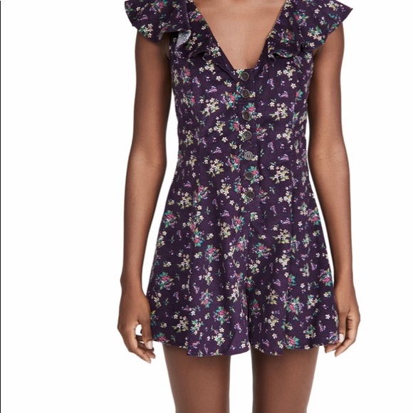 NWOT Free People size XS violet vision cord romper - Picture 5 of 9